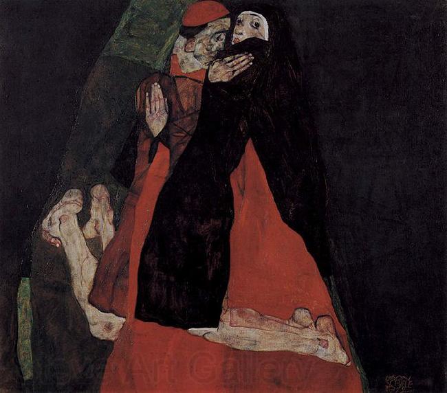 Egon Schiele Kardinal und Nonne oder Die Liebkosung France oil painting art